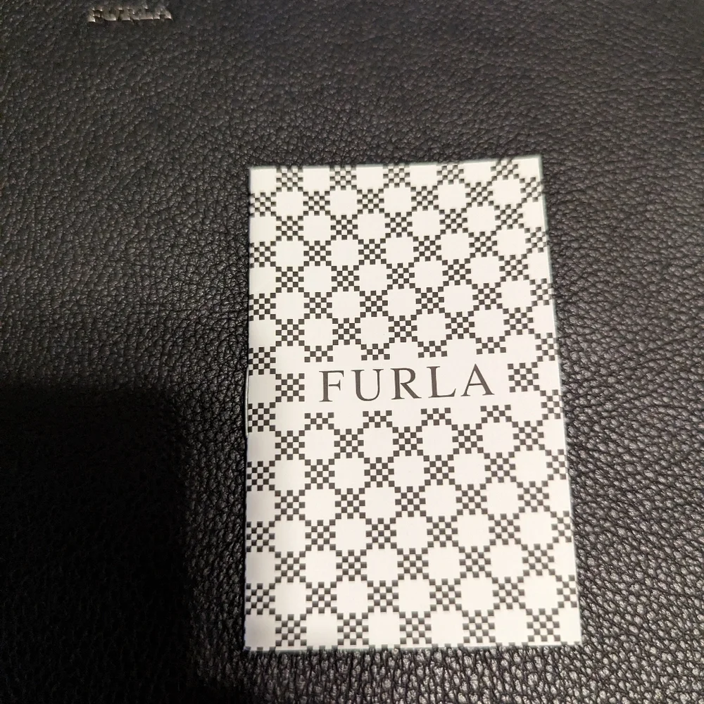 Furla clutch in gray leather with writing " light my fire " - Picture 7 of 9